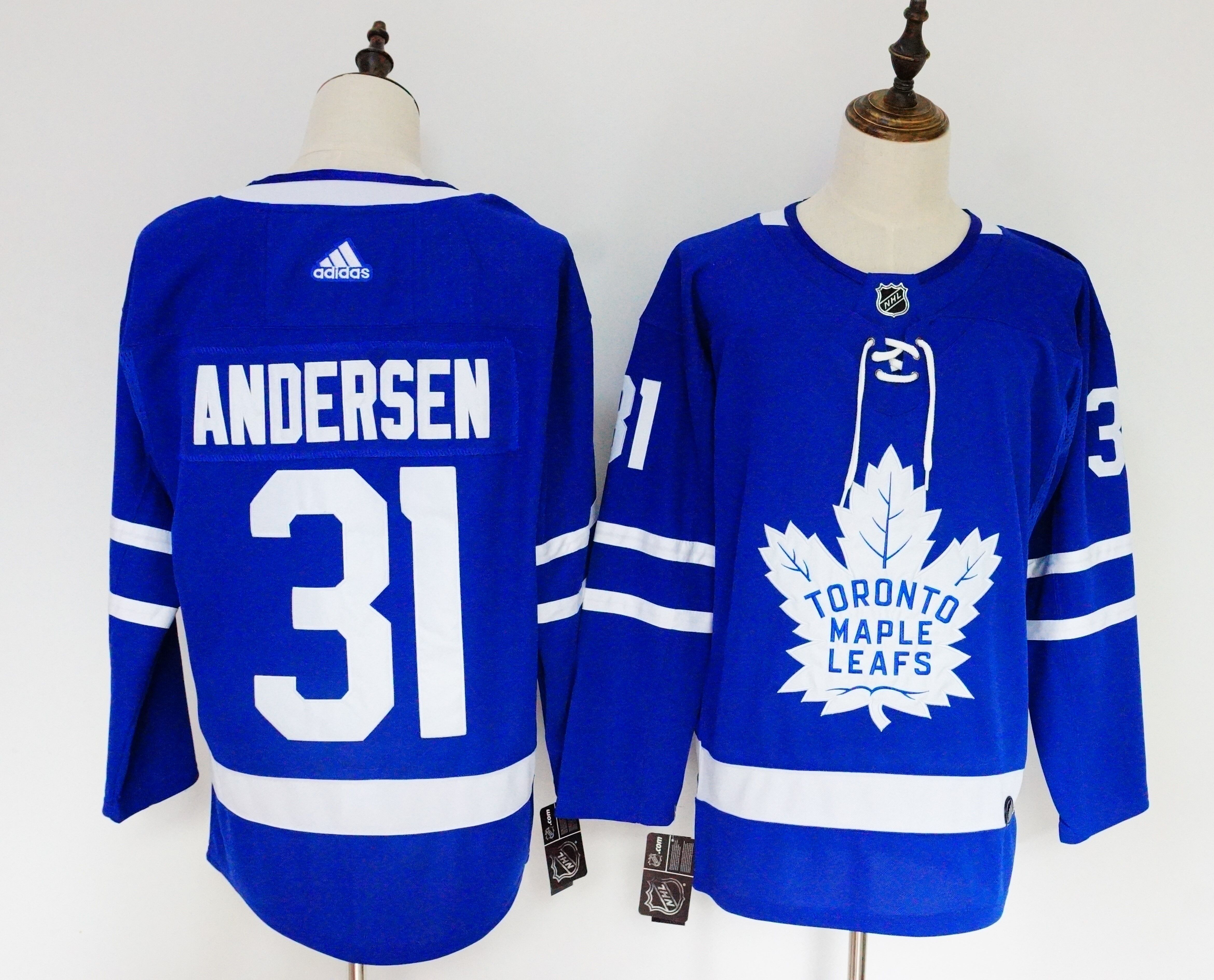 Women Toronto Maple Leafs #31 Andersen Blue Hockey Stitched Adidas NHL Jerseys